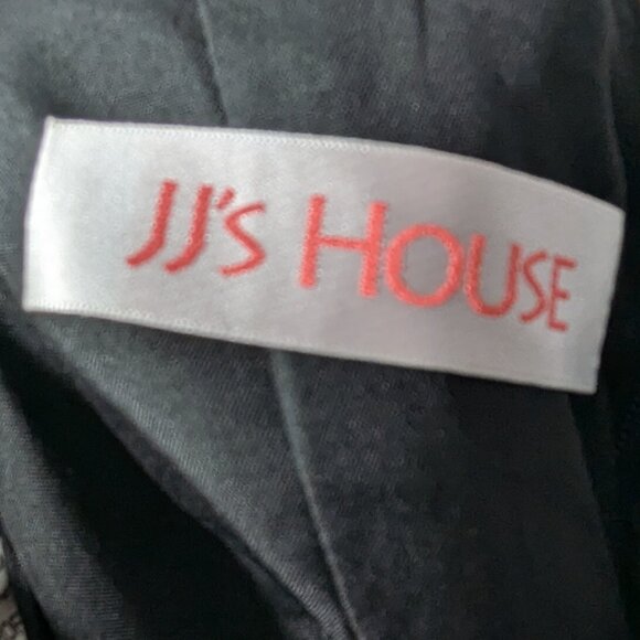 2 For $30 JJ's House Black Satin Spaghetti Criss Cross Flare plunging neckline - Picture 5 of 7